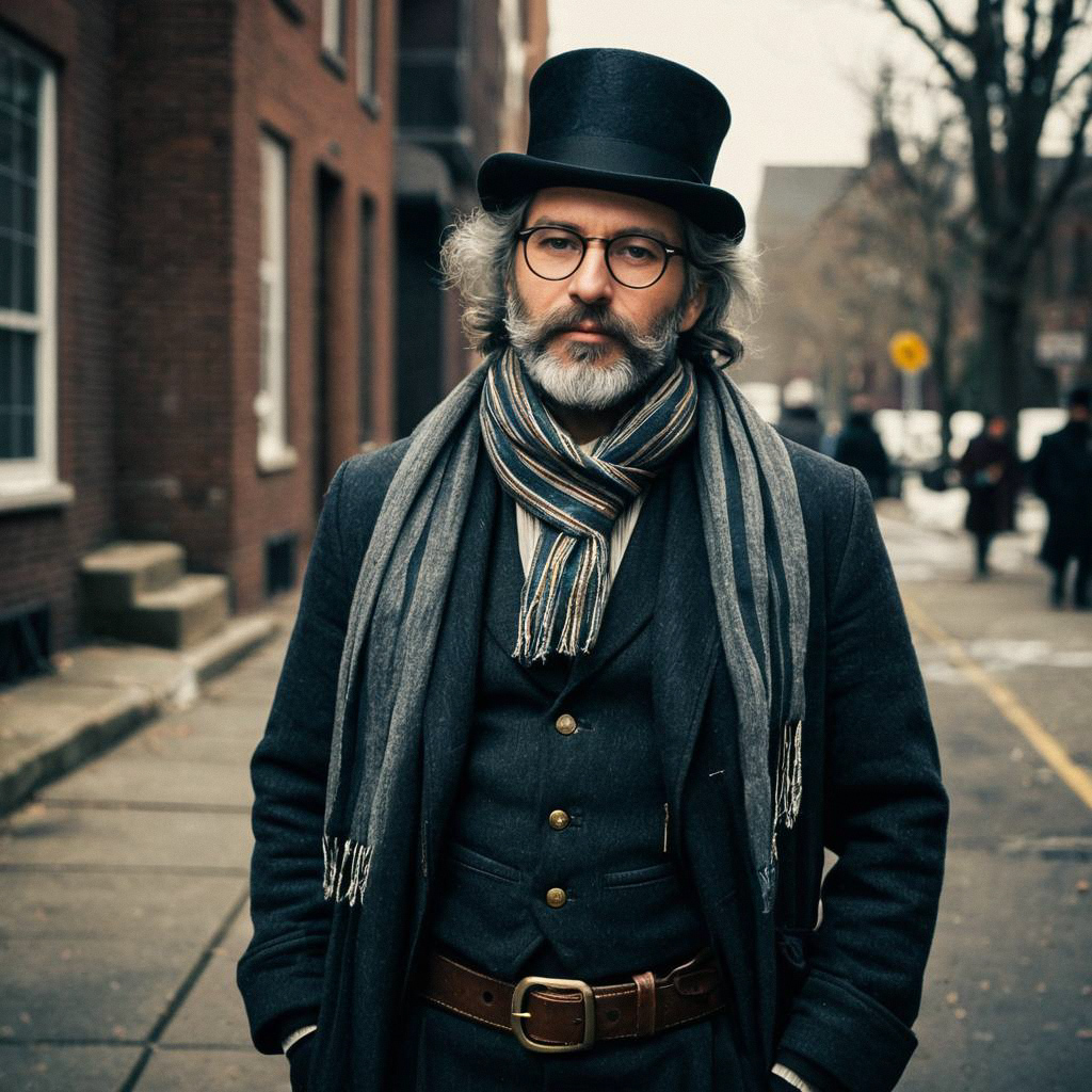 Victorian-era Man in Urban Setting Victorian-era Man in Urban Setting