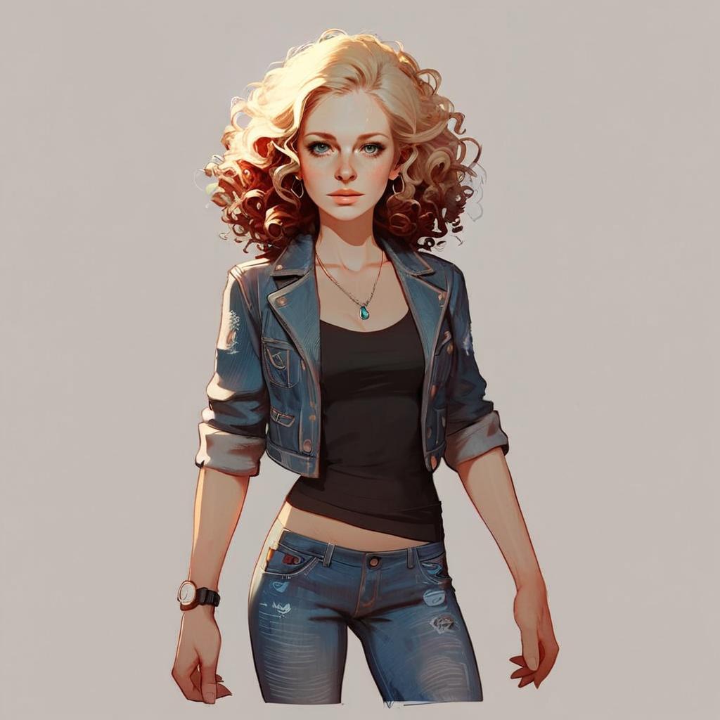 Confident Young Woman in Casual Outfit