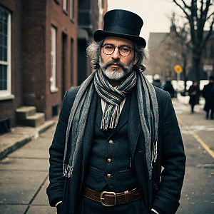 Victorian-era Man in Urban Setting