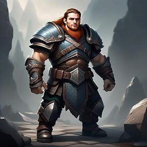 Heroic Warrior in Detailed Armor