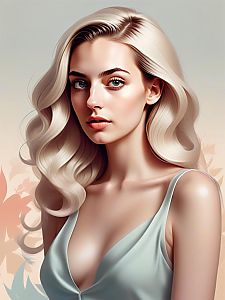 Portrait of a Young Woman with Platinum Blonde Hair