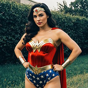 Confident Woman in Superhero Costume