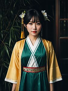 Realistic May Chang Cosplay Woman in Traditional Costume