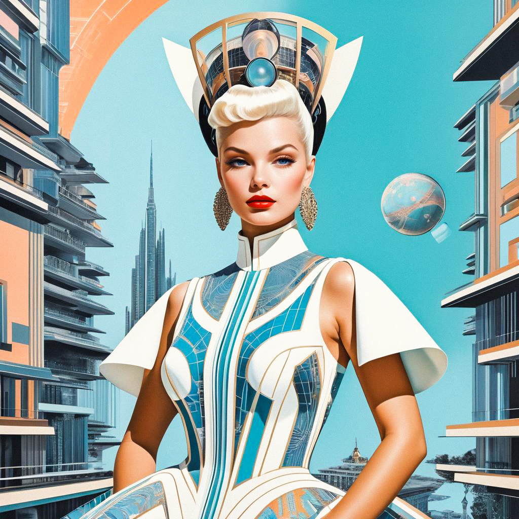 Futuristic Woman in Elegant Fashion