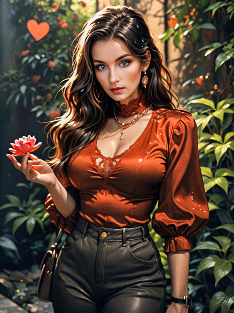 Elegant Woman with Lotus Flower