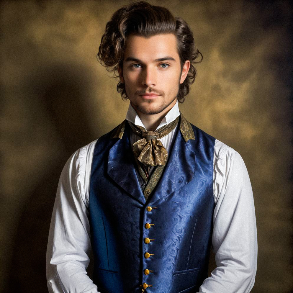 Stylish Young Man in Vintage Outfit