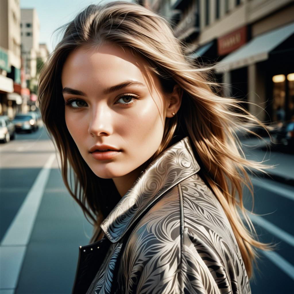 Close-up of a Woman in Stylish Leather Jacket