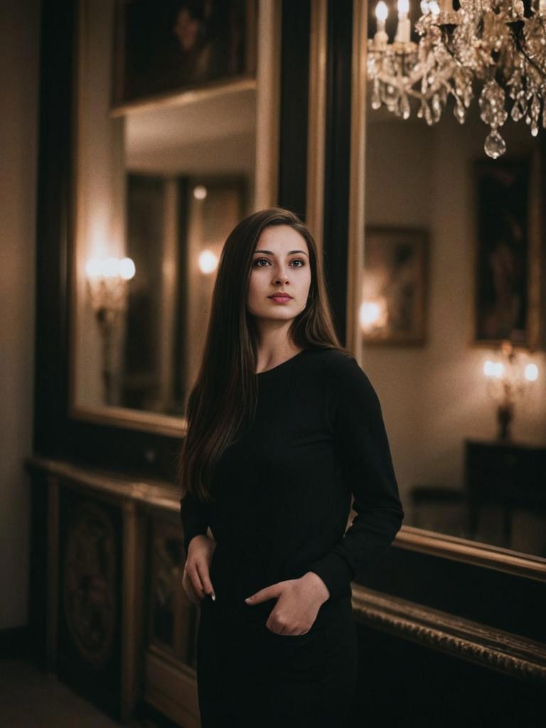 Elegant Woman in Opulent Interior