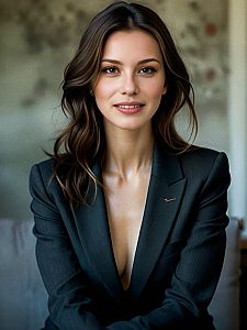 Confident Young Woman in Blazer