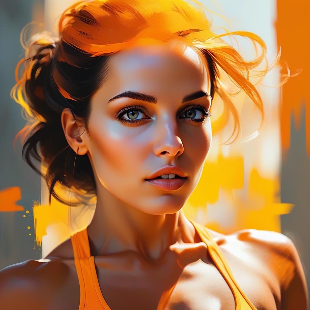 Digital Portrait of Woman with Glowing Skin