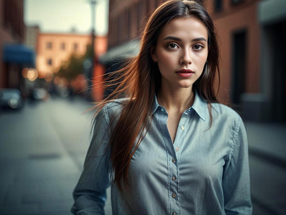 Portrait of Young Woman in Urban Setting