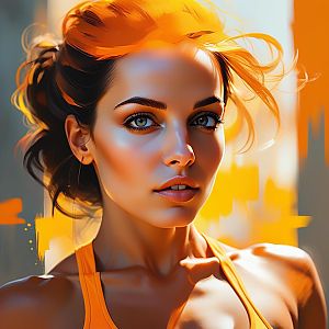 Digital Portrait of Woman with Glowing Skin
