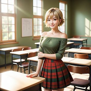 Confident Young Woman in Classroom