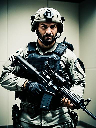 Man in Seal Team Six Raid Costume Cosplay Tactical Military Photography