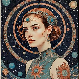 Celestial Woman in Cosmic Art