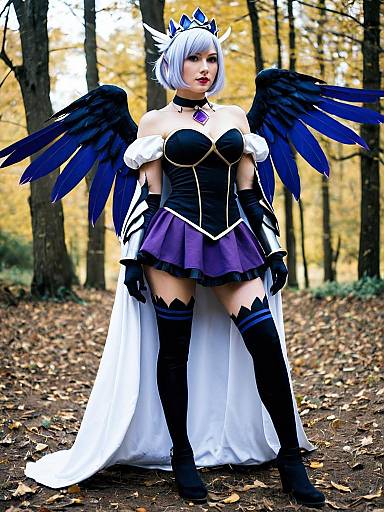Gwendolyn Odin Sphere Cosplay in Forest with Blue Wings