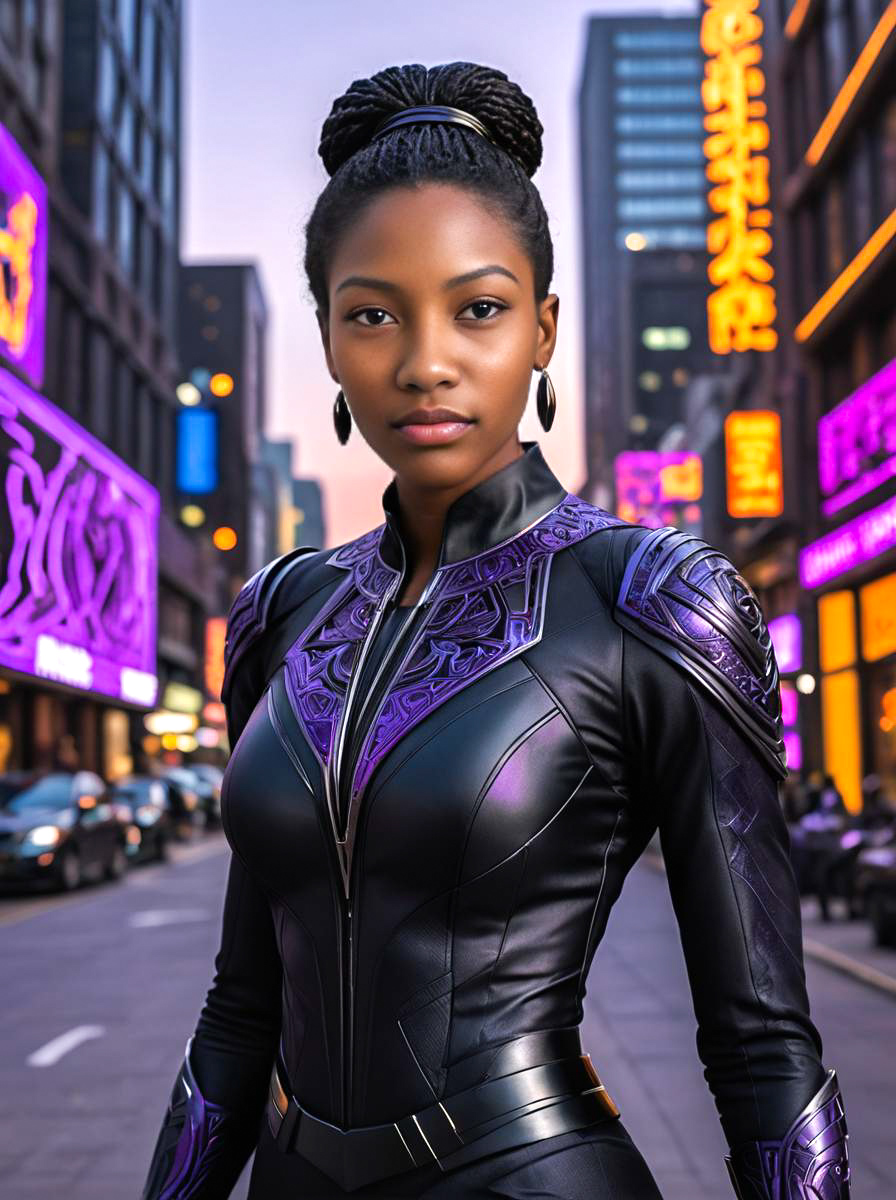 Woman in Black Panther Costume