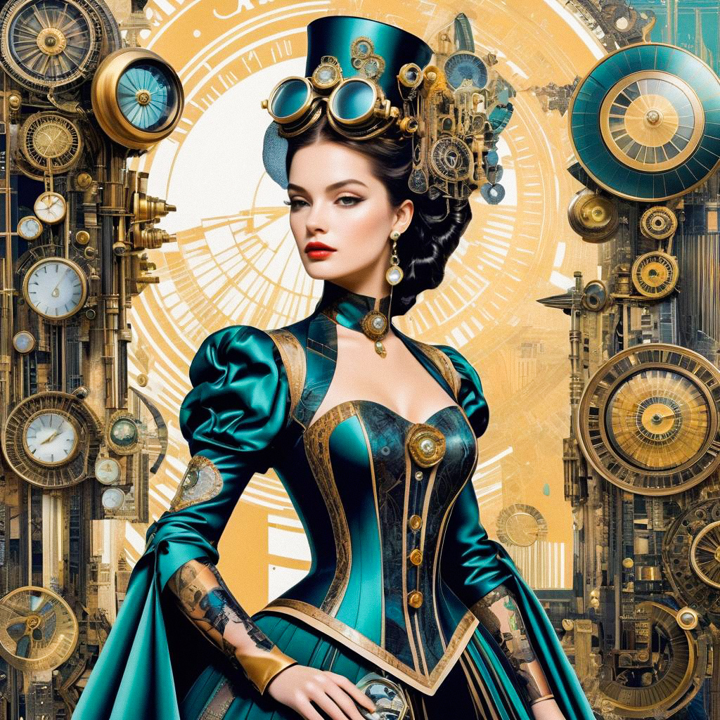 Steampunk Woman in Victorian Outfit