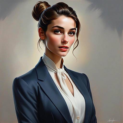 Professional Woman Portrait in Business Attire Digital Art