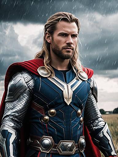 Man in Thor Love and Thunder Costume Marvel Cosplay Photorealistic
