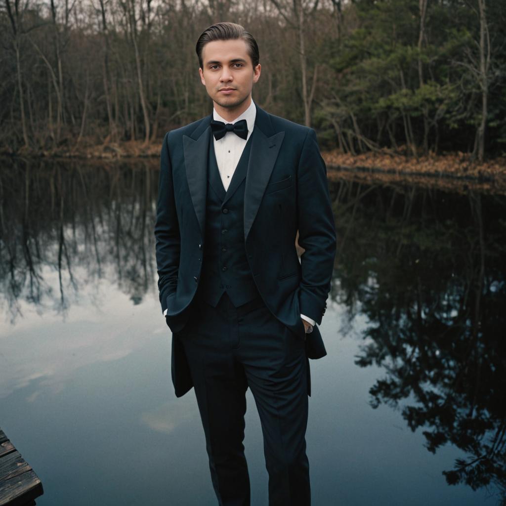 Man in Tuxedo by Serene Lake