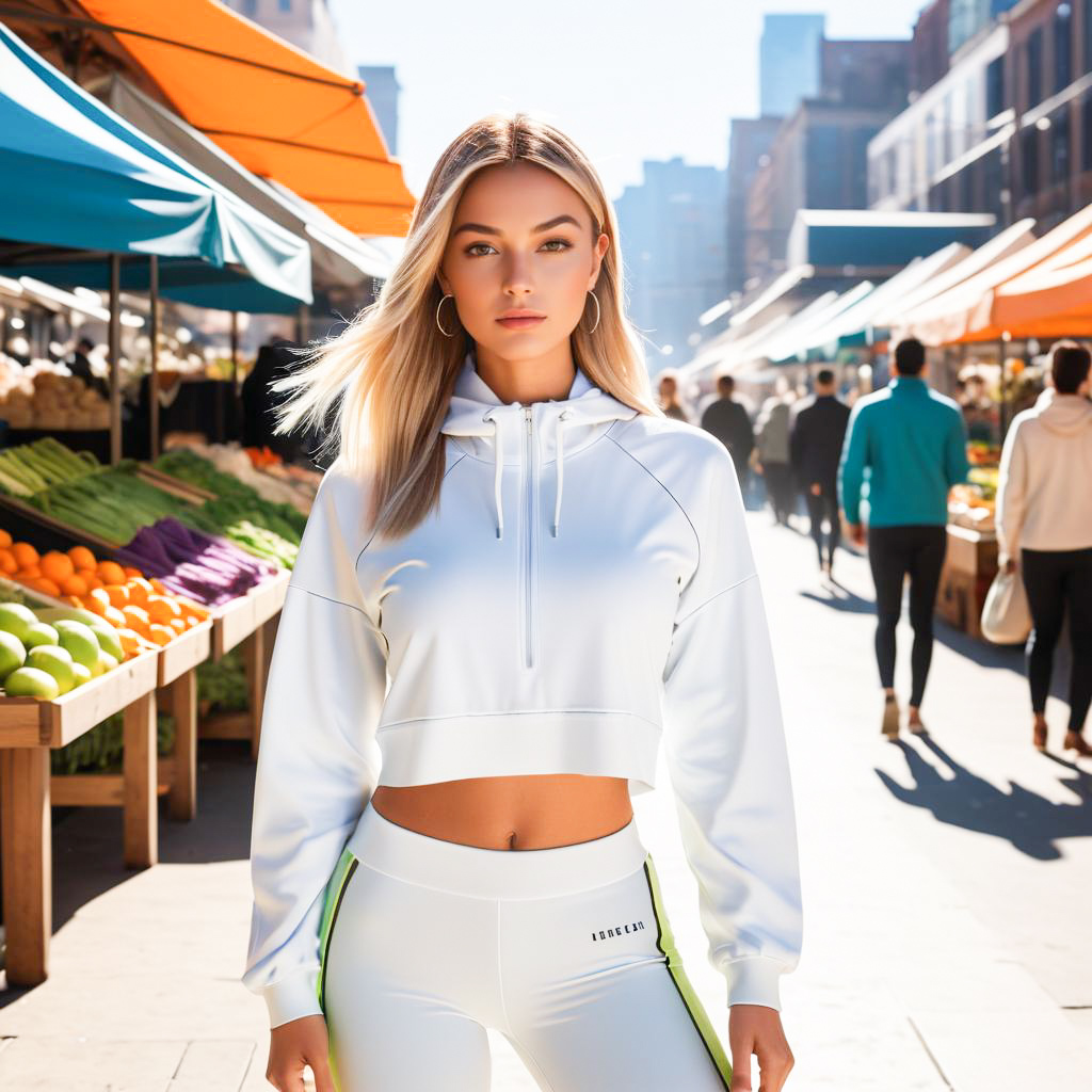 Fashionable Woman in Vibrant Market