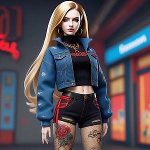 Stylish Young Woman in Urban Setting