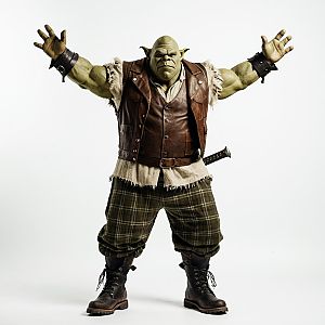 Muscular Green Humanoid Creature in Rugged Attire
