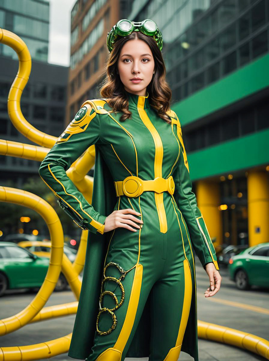 Woman as Doctor Octopus in Vibrant Costume