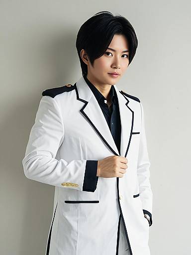Man Wearing Takeshi Asakura Cosplay Costume in Realistic Photo