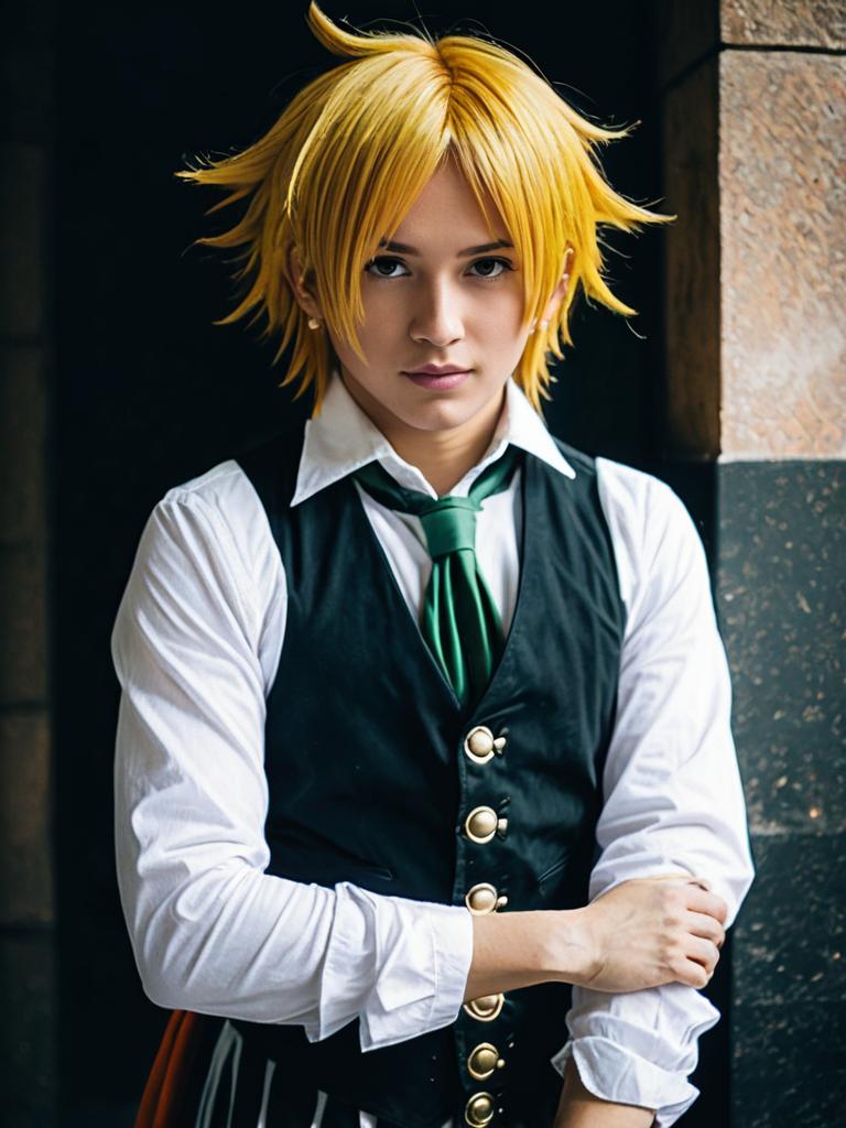 Realistic Male Cosplay of Meliodas from The Seven Deadly Sins