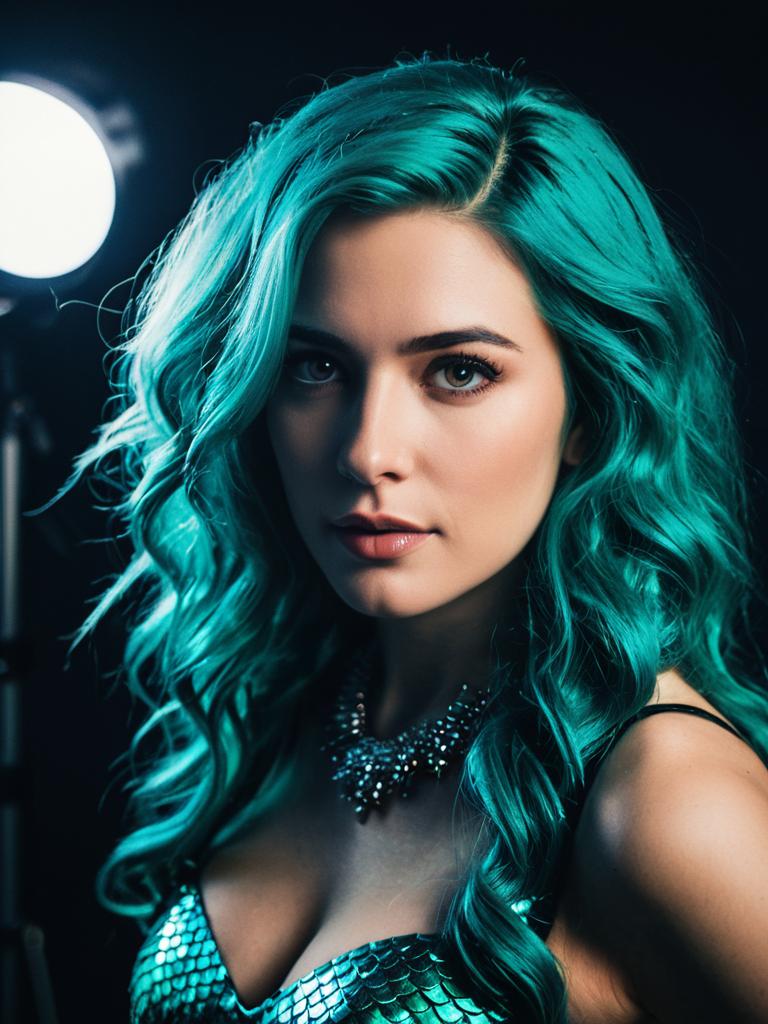 Teal Mermaid Cosplay Portrait