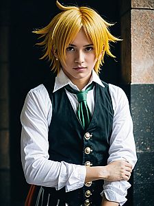 Realistic Male Cosplay of Meliodas from The Seven Deadly Sins