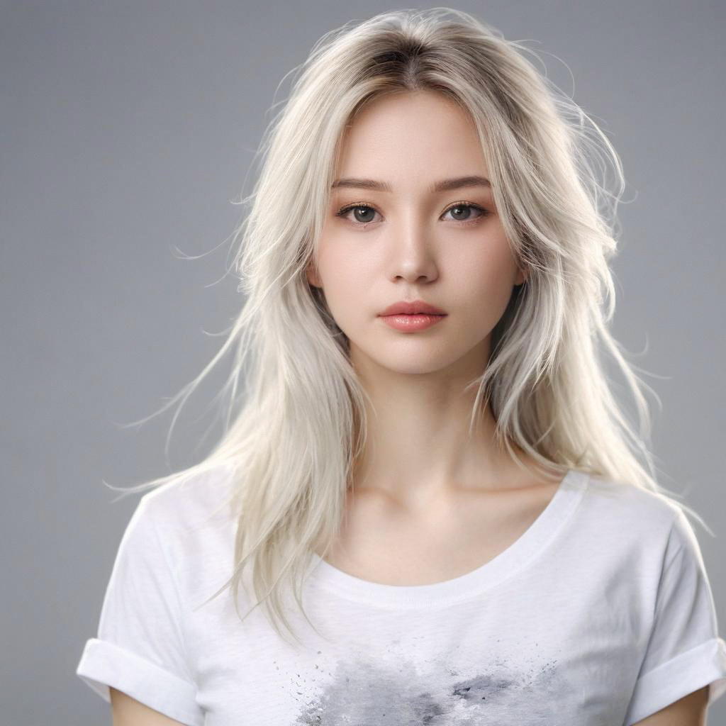 Young Woman with Platinum Blonde Hair