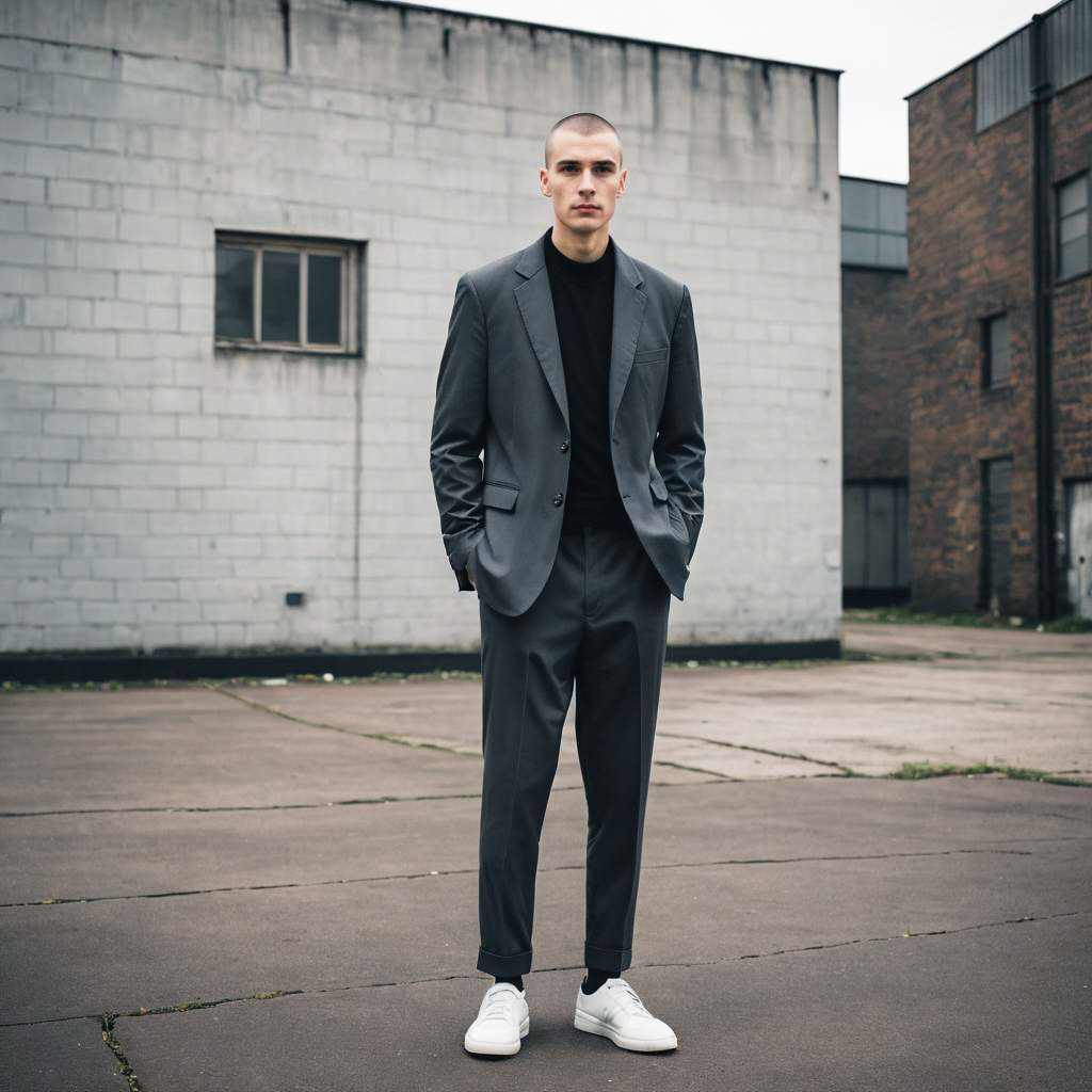 Stylish Man in Urban Setting with Modern Outfit