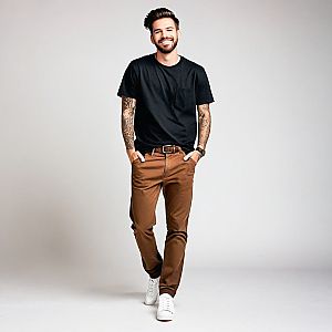 Confident Young Man with Tattoos Smiling