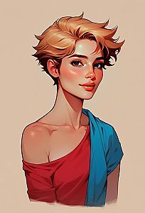 Portrait of Confident Young Woman with Blonde Hair