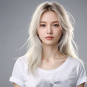Young Woman with Platinum Blonde Hair