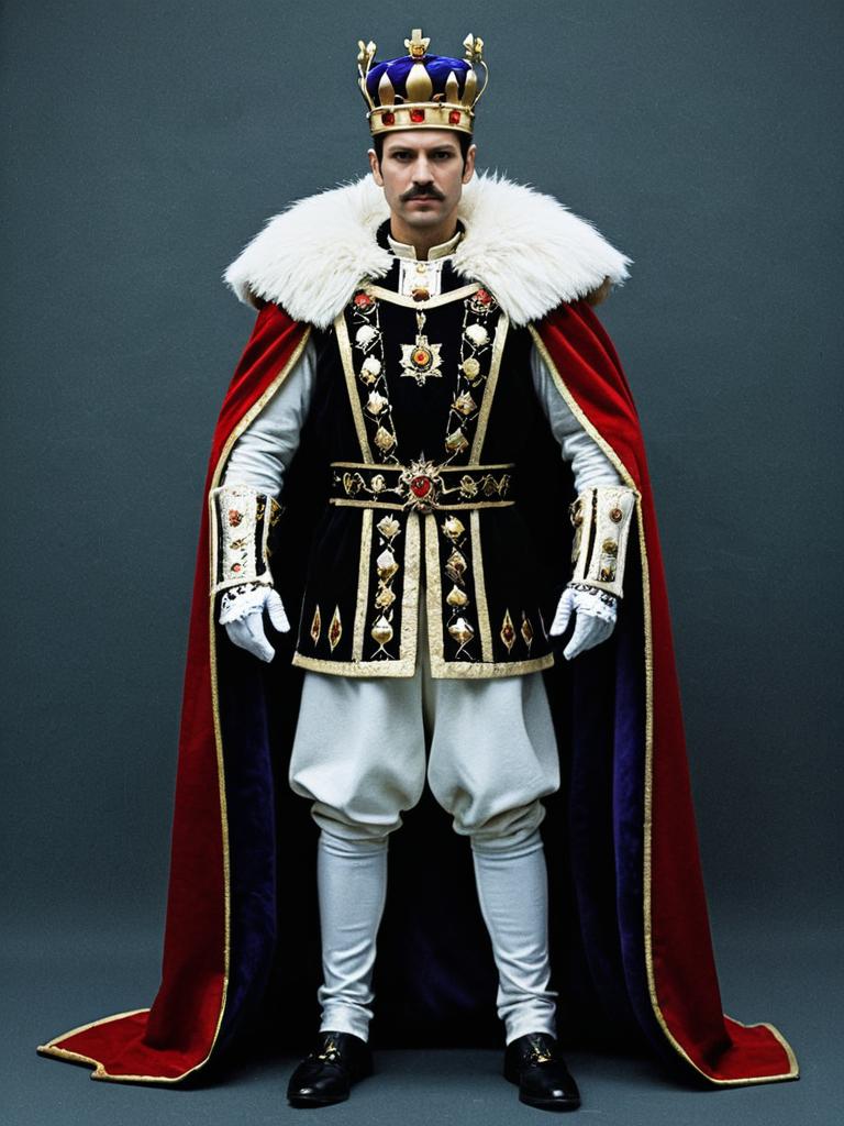 Man in Regal King Costume Full Body Cosplay Photo