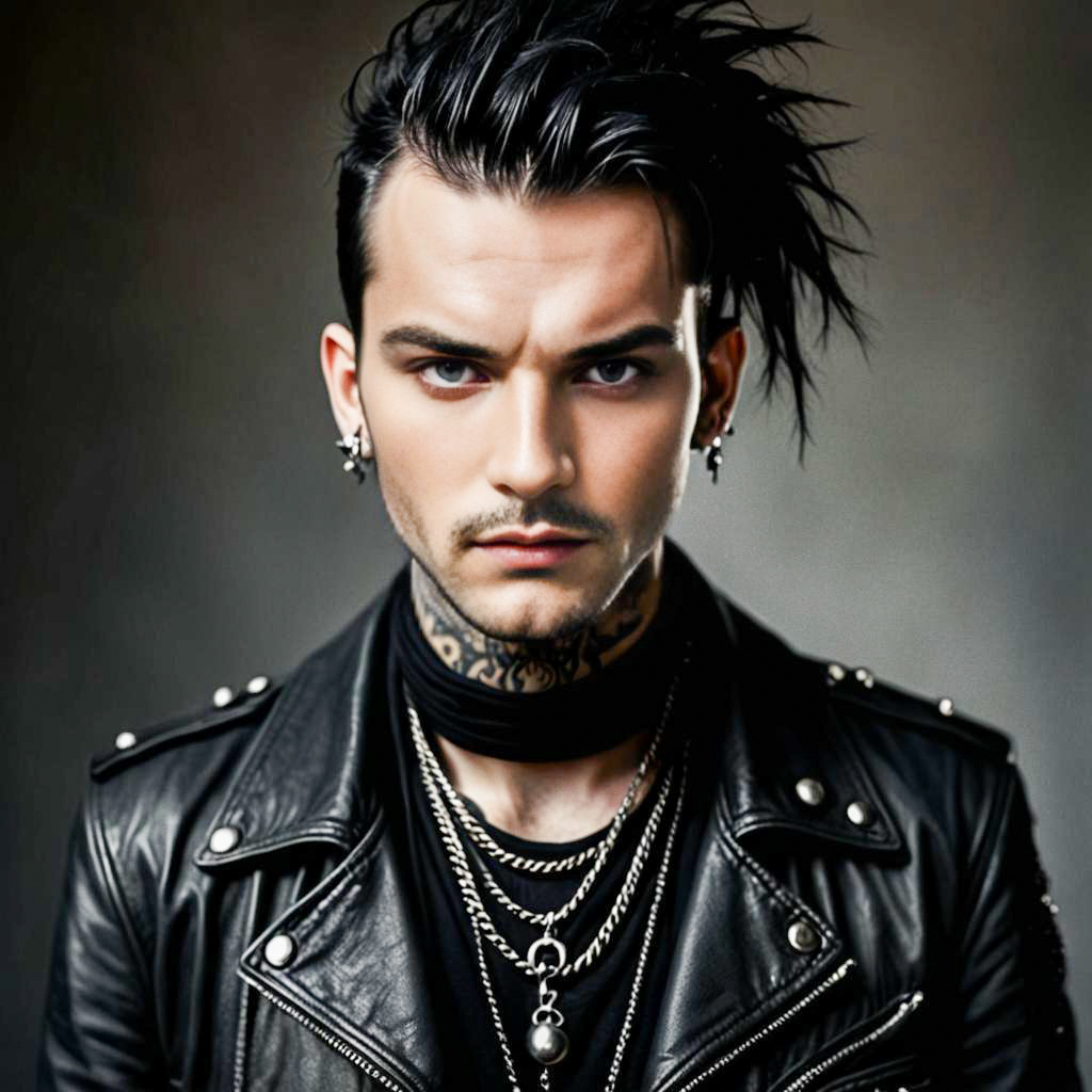 Edgy Punk Portrait of a Man