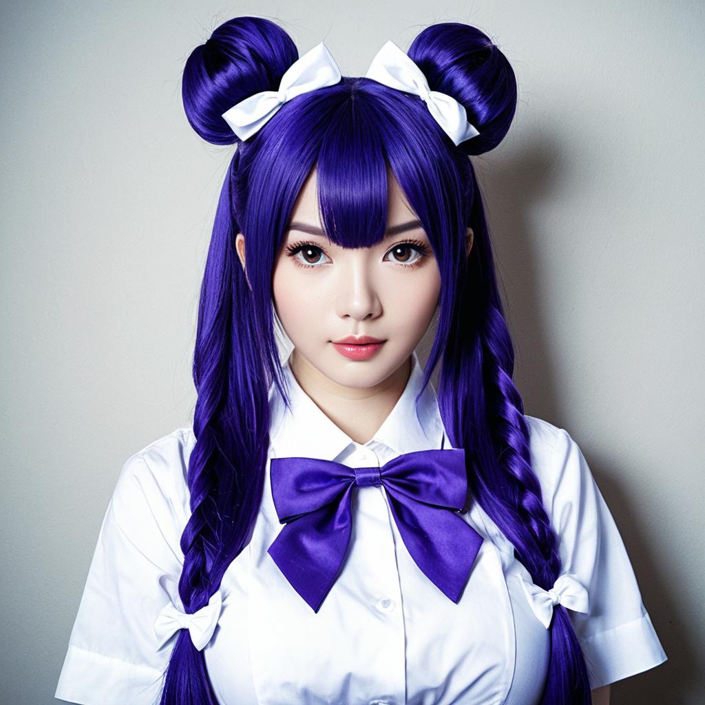Amamiya Shizuku Stylish Violet Hair Anime Cosplay Portrait