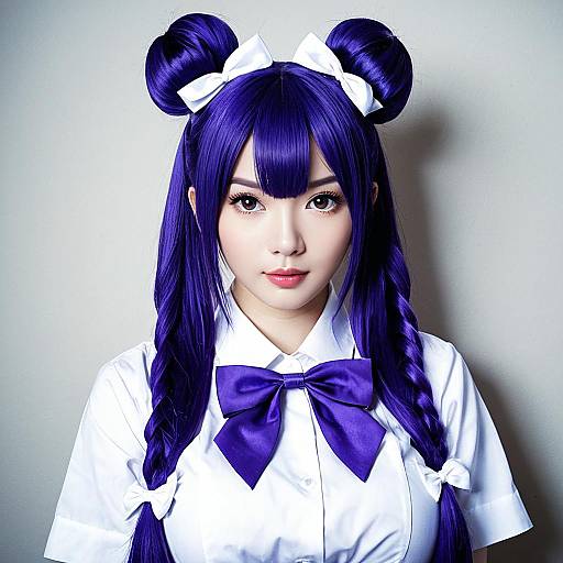 Amamiya Shizuku Stylish Violet Hair Anime Cosplay Portrait