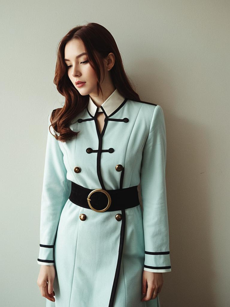 Realistic Norea du Noc Cosplay Woman in Stylish Light Blue Costume