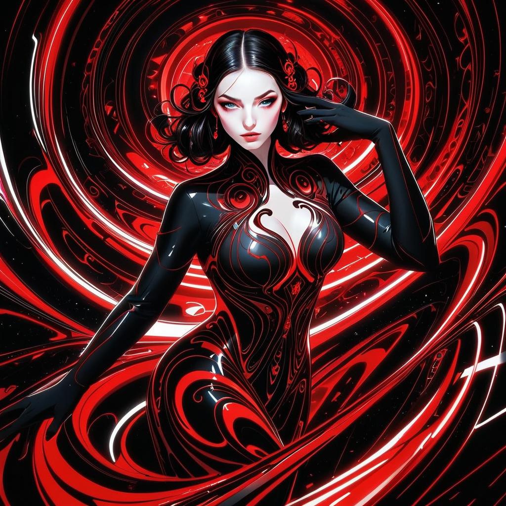 Confident Woman in Futuristic Outfit