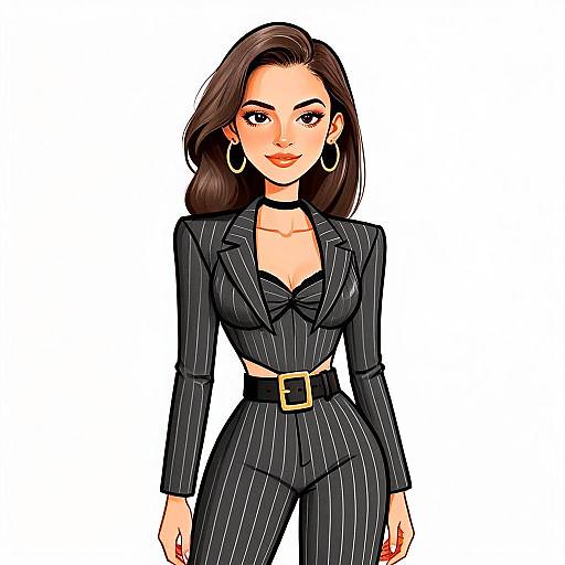 Stylish Modern Power Suit Woman Digital Illustration