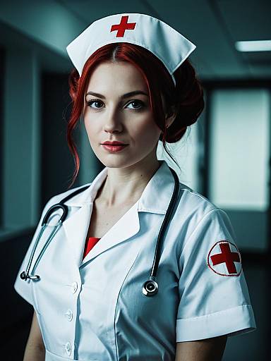 Photorealistic Woman in Nurse Costume Professional Cosplay Portrait