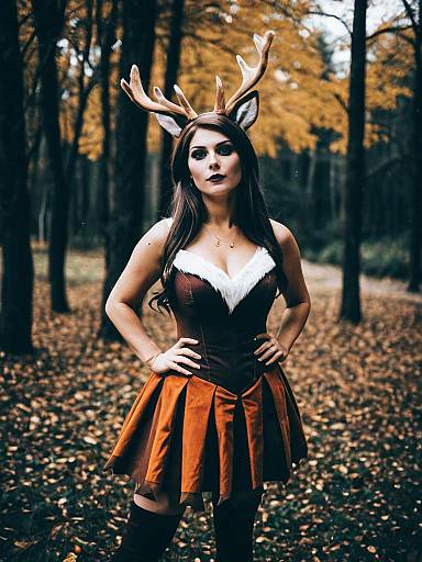 Woman in Bambi Halloween Costume Professional Cosplay Photography