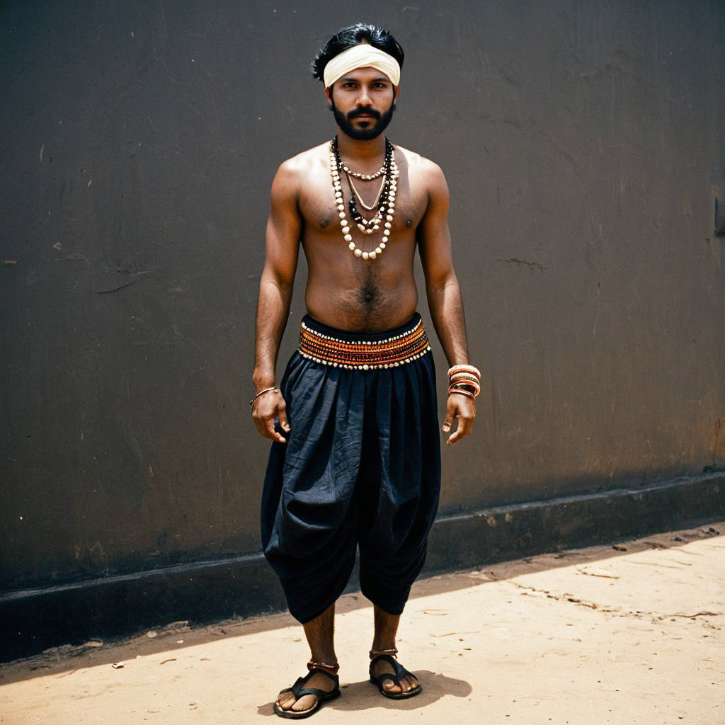Man in Traditional Sambalpuri Costume Man in Traditional Sambalpuri Costume