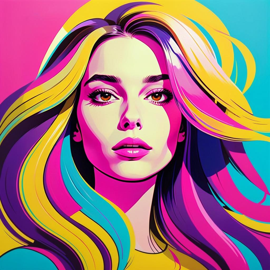 Vibrant Pop Art Portrait of a Woman Vibrant Pop Art Portrait of a Woman