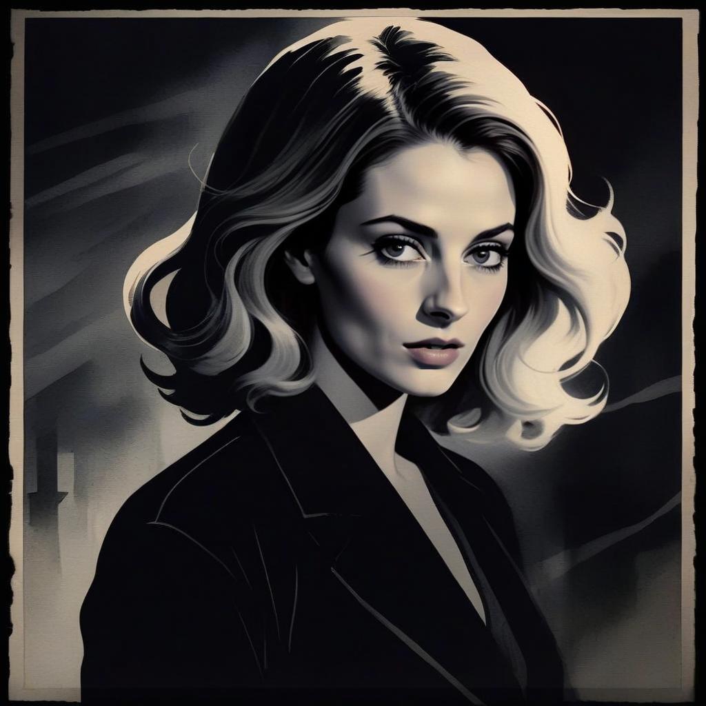 Vintage Film Noir Portrait of a Woman